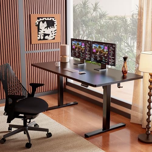 ErGear Height Adjustable Electric Standing Desk, 71 x 30 Inches Sit Stand up Desk, Memory Computer Home Office Desk, Black