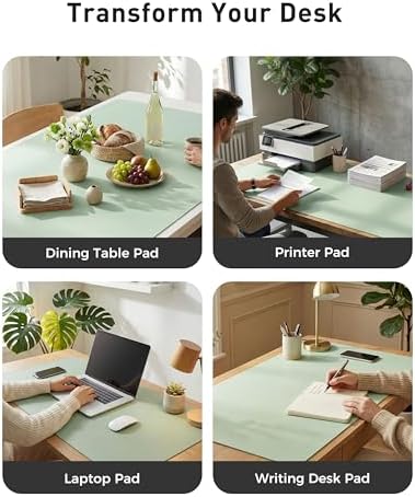 Aothia Faux Leather Desk Mat - Large Mouse Pad, Non-Slip PU Leather Blotter, Waterproof Writing Surface for Office and Home (Aqua, 42" x 17")
