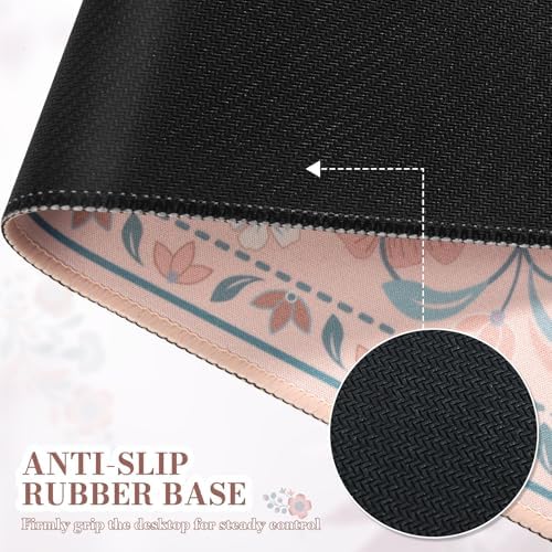 iCasso Desk Mat, Large Mouse Pad,35.4x15.7in,Peach Pink