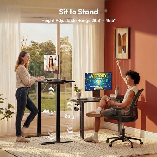 FEZIBO Standing Desk 32 × 19 Inch Electric Height Adjustable, Black
