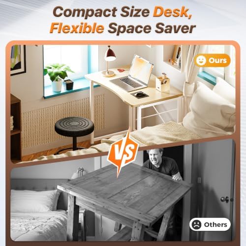 Huuger Folding Desk for Small Spaces, 31.5 Inch Foldable Computer Table