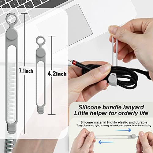 Silicone Cable Ties, Cord Organizer Cable Management,2Sizes-Grey