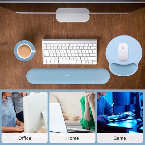 MOSISO Wrist Rest Support for Mouse Pad&Keyboard Set, Air Blue