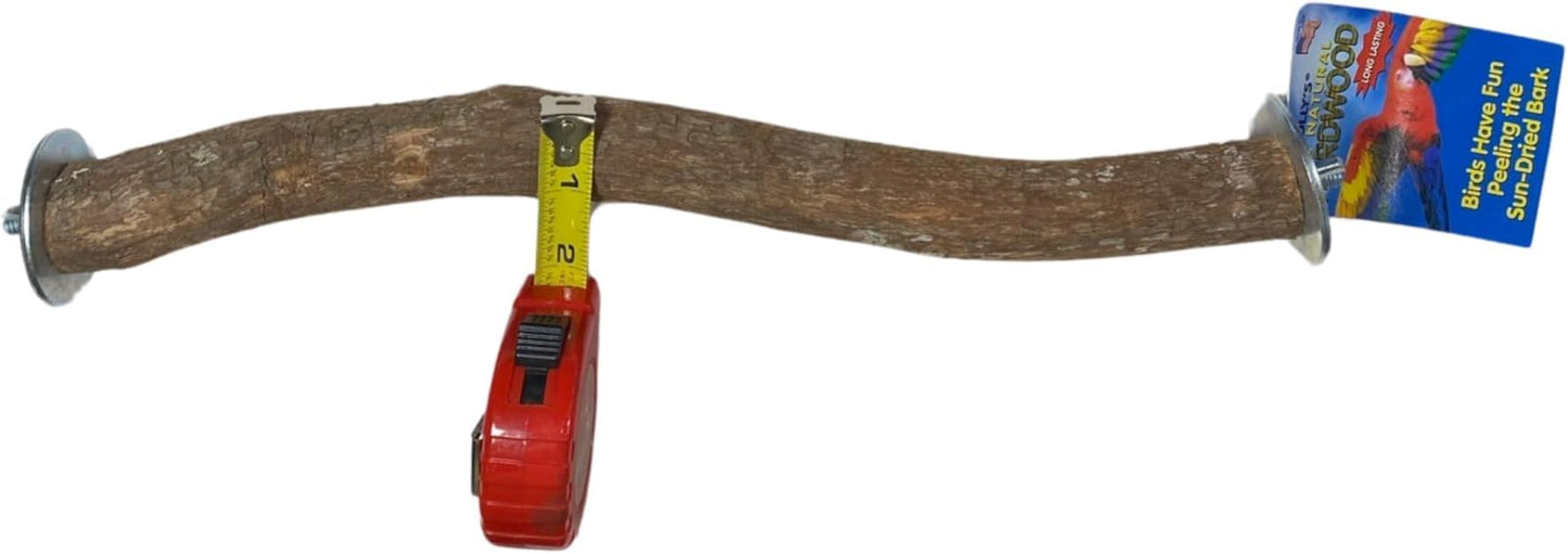 Polly's Full Length Hardwood Cage Perch for Parakeets, Cockatiels, Cockatoos, Macaws, and Other Birds (18")