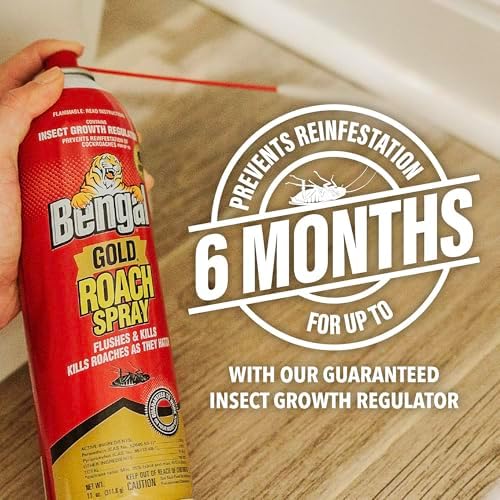 Bengal Gold Roach Spray - Prevents Reinfestation Up to 6 Months - 4 Pack