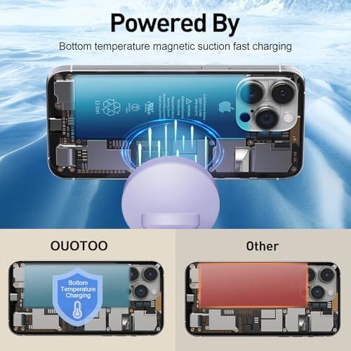【Adjustable Blue Ambient Light】 Wireless Charger 3 in 1 for iPhone, Magnetic Charging Station for Apple Family,15W Fast MagSafe Charger Stand,for iPhone17-12-iWatch AirPods Series
