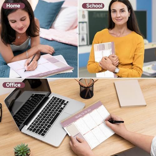Thboxes Weekly To Do List Notepad, 8.5"x11" Desk Planner 52 Sheets, Lilac