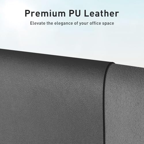 Aothia Faux Leather Desk Mat - Non-Slip PU Leather Desk Blotter, Waterproof Writing Surface, Large Desk Pad for Office & Home (Grey, 55" x 17")