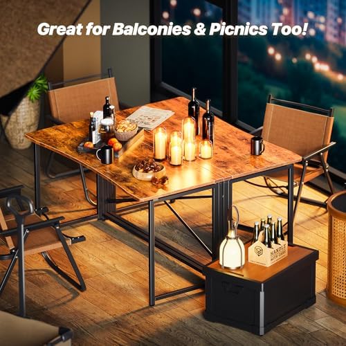 Huuger Folding Desk for Small Spaces, 47.2 Inch Foldable Computer Table