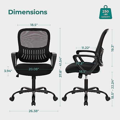 OLIXIS Home Office Chair, Mesh Desk Chair, Ergonomic Lumbar Support