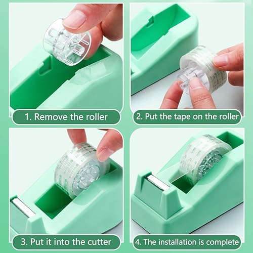 Green Desk Accessories, Green Office Supplies, Stapler, Staple Remover, Tape Holder, Pen Holder, Ballpoint Pen, Scissor, Binder Clips, Paper Clips and 1000pcs Staples.