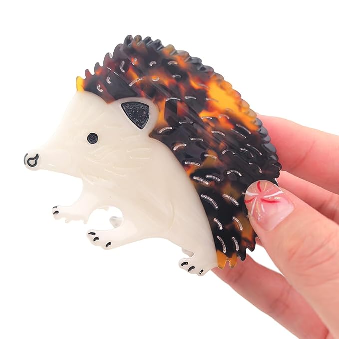 Autumn Hedgehog Shape Hair Claw Clip Glow in the Dark Animal Non-Slip Hair Accessories for Thin Medium Hair Women Girls