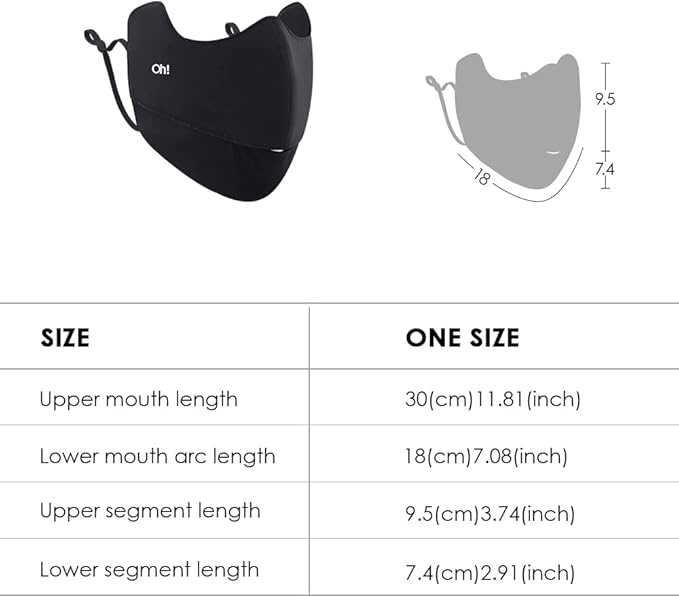 Sun Protection UPF 50+ UV Face Cover Summer Face Mask Neck Gaiter with Ear Loops SLN3M308