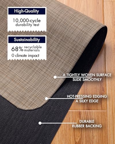BARoyal Office Chair Mat for Hardwood Floor Under Desk Computer Rolling Chair Mat for Wood/Tile Floor Non-Slip Heavy Duty Desk Rug PVC Plastic Hard Floor Protector 48" x 60"(Linen)