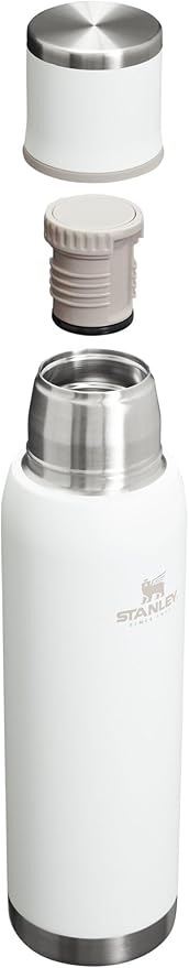 Stanley Adventure-To-Go Vacuum Bottle 1.4 qt | Wide Mouth with Leakproof Cup Lid | Keep Drinks Hot or Cold | Packable for Travel | Insulated Stainless Steel Thermal Bottle | BPA-Free | Frost