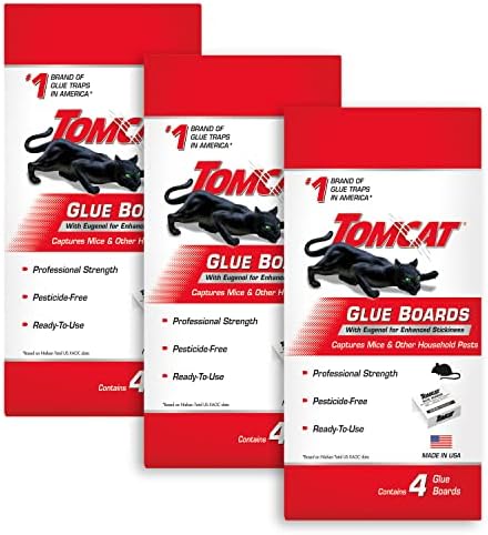 Tomcat Glue Boards with Eugenol for Enhanced Stickiness, 12 Sticky Traps