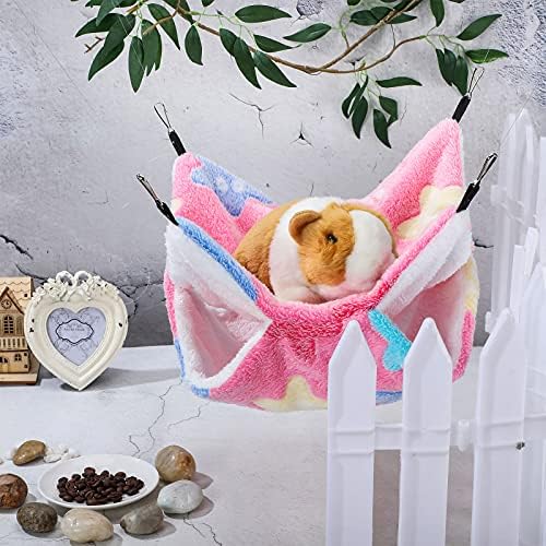 BOAO 2 Pcs Guinea Pig Rat Hammock Guinea Pig Hamster Ferret Hanging Hammock Pig Accessories for Small Animals Chinchilla Parrot Sugar Glider Ferret Squirrel