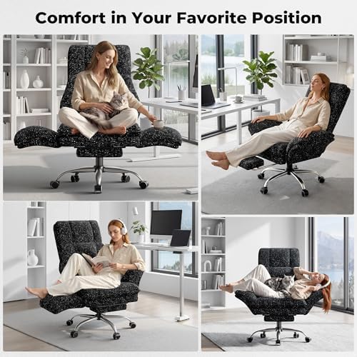 Big and Tall Office Chair, Flip Armrests for Pets & Cross Legged Sitting