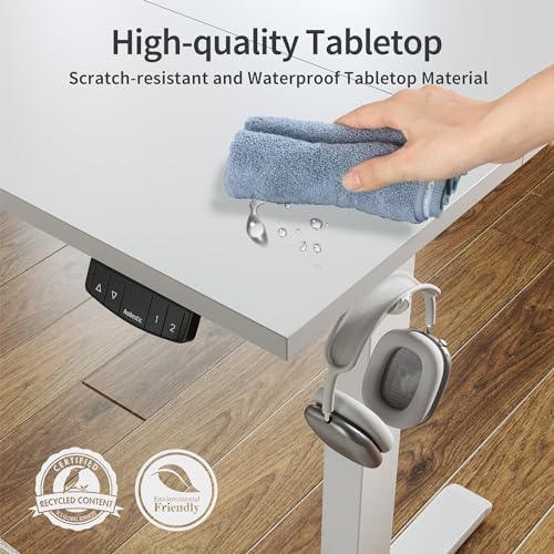 Agilestic 63 * 24 Inch Height Adjustable Electric Standing Desk, White