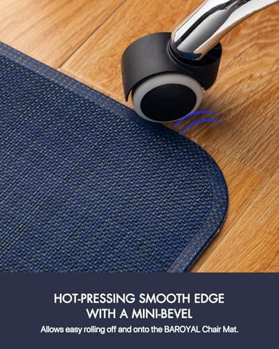 BARoyal Office Chair Mat for Hardwood Floor Under Desk Computer Rolling Chair Mat for Wood/Tile Floor Non-Slip Heavy Duty Desk Rug PVC Plastic Hard Floor Protector 48" x 60"(Indigo)