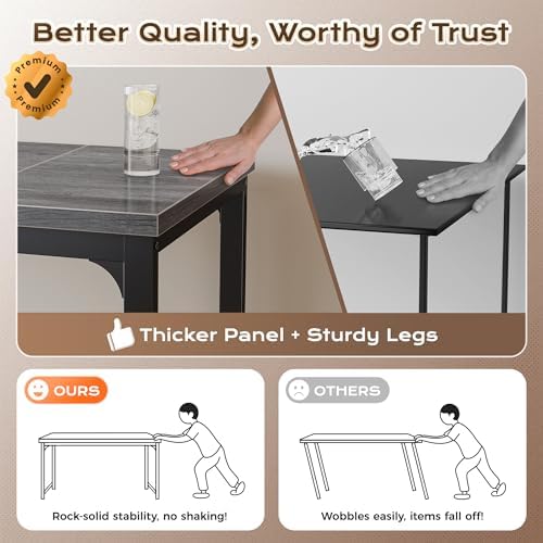Huuger 63 x 24 inch Desk with Power Outlets & 0.95 Inch Thicker Desktop