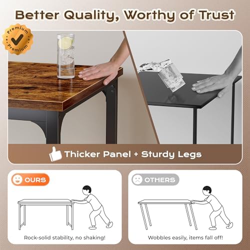 Huuger 63 x 31.5 inch Desk with Power Outlets & 0.95 Inch Thicker Desktop