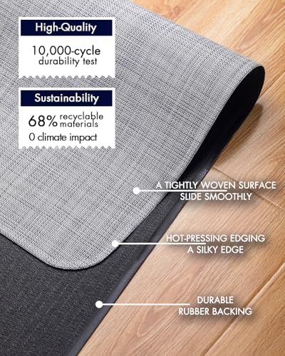 Baroyal Office Chair Mat for Hardwood Floor Under Desk Computer Rolling Chair Mat for Wood/Tile Floor Non-Slip Heavy Duty Desk Rug PVC Plastic Hard Floor Protector 36" x 48" (Mist)