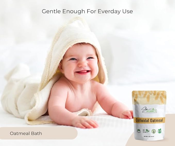 Shea Organics Colloidal Oatmeal | Soothing Bath & Skin Care Powder | Helps Soothe Itchy, Dry Skin | Safe for Babies & Adults | Great for Soap Making (16 Ounce- Pack of 1)