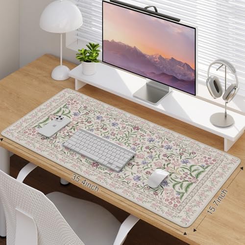 iCasso Desk Mat for Keyboard and Mouse, Large Mouse Pad,35.4x15.7in,Purple