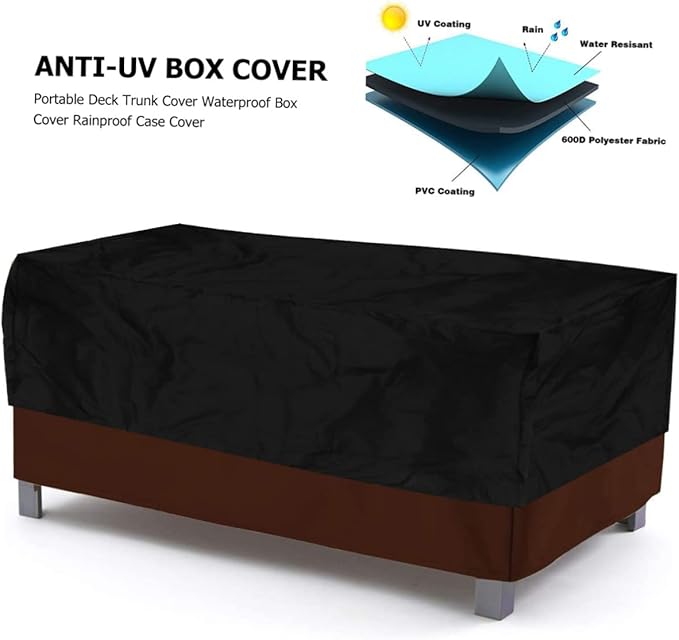 Mikikit Waterproof Outdoor Cover Anti-UV Rainproof Storage Protector Heavy Duty 123 * 65 * 55cm for Garden Furniture