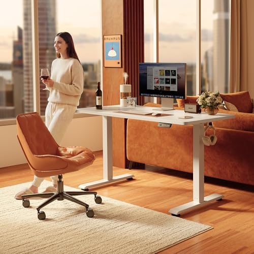 FEZIBO Standing Desk 48 × 24 Inch Electric Height Adjustable, White