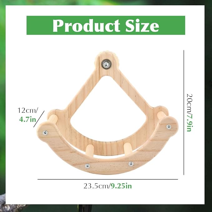 Bird Perch Toy, Interactive Rocking Parakeet Toys and Perches, Wooden Exercise Cockatiel Toys, Intelligence Birds Enrichment Toy for Parrot, Bird Cage Perch for Budgies Conure