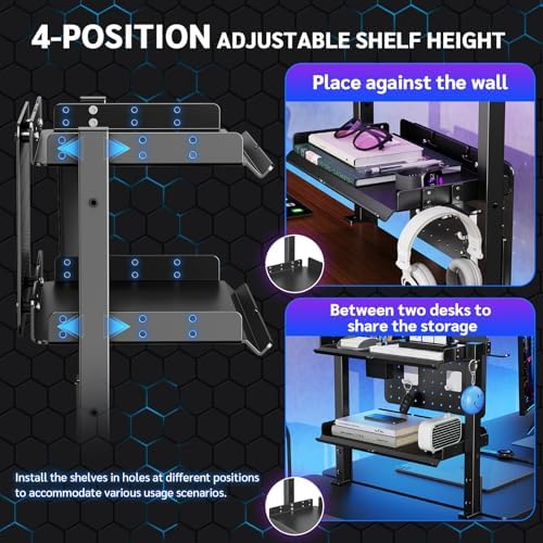 Metal Clamp On Desk Shelf,Storage Shelves with Pegboard and Pencil Holder