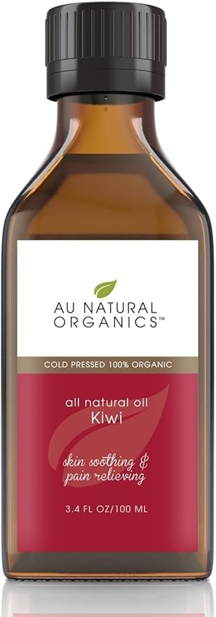 Au Natural Organics Kiwi Seed Oil for Face, Skin, Hair, Scalp, Lip & Nails Care | Cold Pressed Skin Moisturizer Oil, Reduce Wrinkles, Large Pores, Acne, Dark Spots & Other Skin Blemishes 3.4 oz