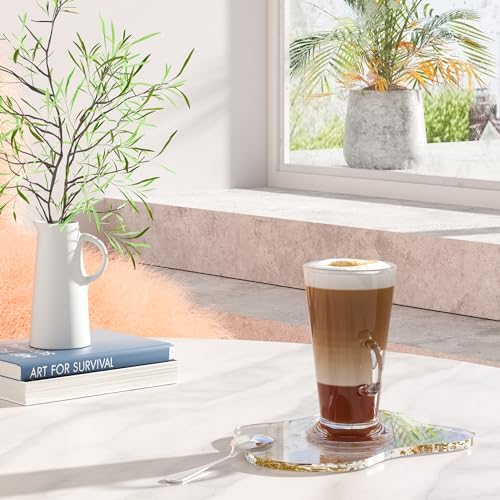 Acrylic Coaster Decorative Plates, Irregular Bar Drink Coaster, Clear Cloud Shape Coffee Cup Coaster, Perfect for Tabletop Protection and Accessories Display.(Gold)