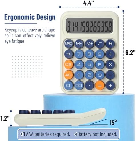 Mr. Pen- Mechanical Switch Calculator, 12 Digit Large LCD Display