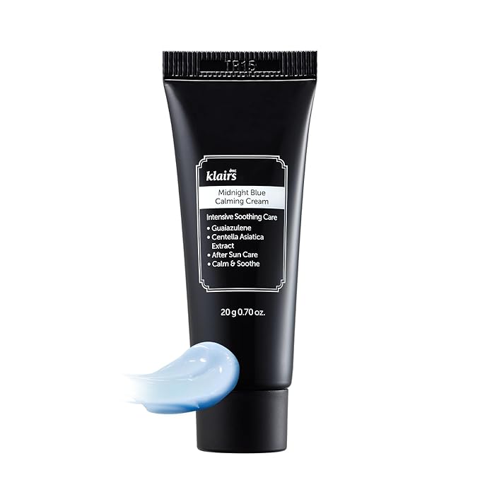 DearKlairs] 0.7 ounce Midnight Blue Calming Cream, Soothing, Redness Relief Moisturizer, Hydrating, Fast Absorbing, Light Texture for Easy Use, Sensitive Skin Friendly (0.7 Ounce (Pack of 1))