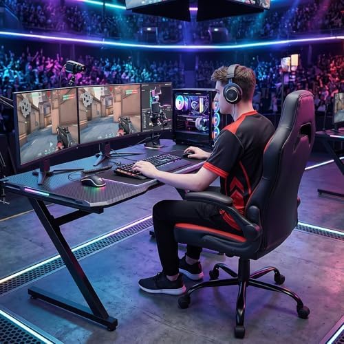 Sweetcrispy Gaming Chair, Lumbar Support Home Office Computer Chair