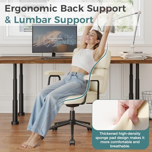 OLIXIS Ergonomic Home Office Desk Chair, PU Leather Computer Chair