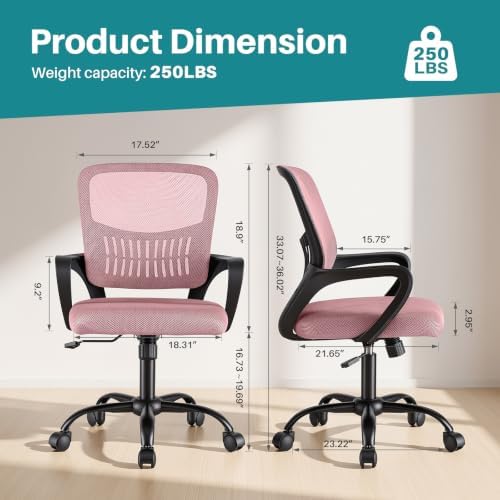 OLIXIS Ergonomic Office Desk Chair, Mid-Back Executive Computer Chair