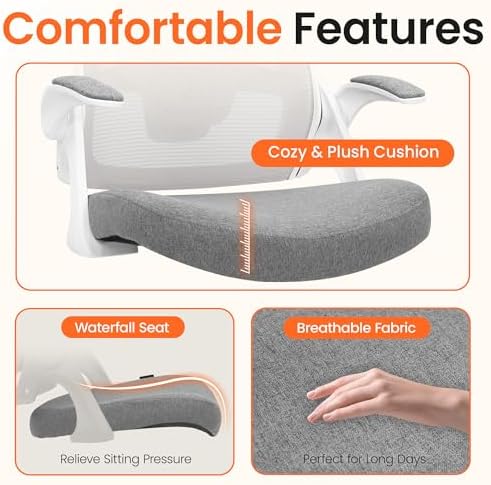 NEO CHAIR Office Desk Mesh Chair with Adjustable Ergonomic Lumbar, Grey