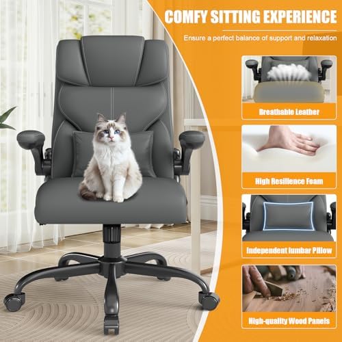 Executive Office Chair with Flip-up Armrests,Ergonomic Computer Desk Chairs