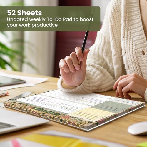 Weekly To Do List Notepad with 52 Undated Sheets（8.5"×11"）- Undated Weekly Planner Notepad for Office Desk Accessories and Supplies - Olive Grove