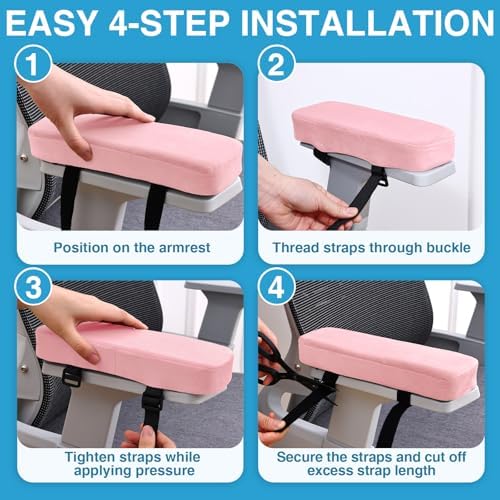 Smiry Memory Foam Office Chair Armrest Pads, Non-Slip Armrest Cushion