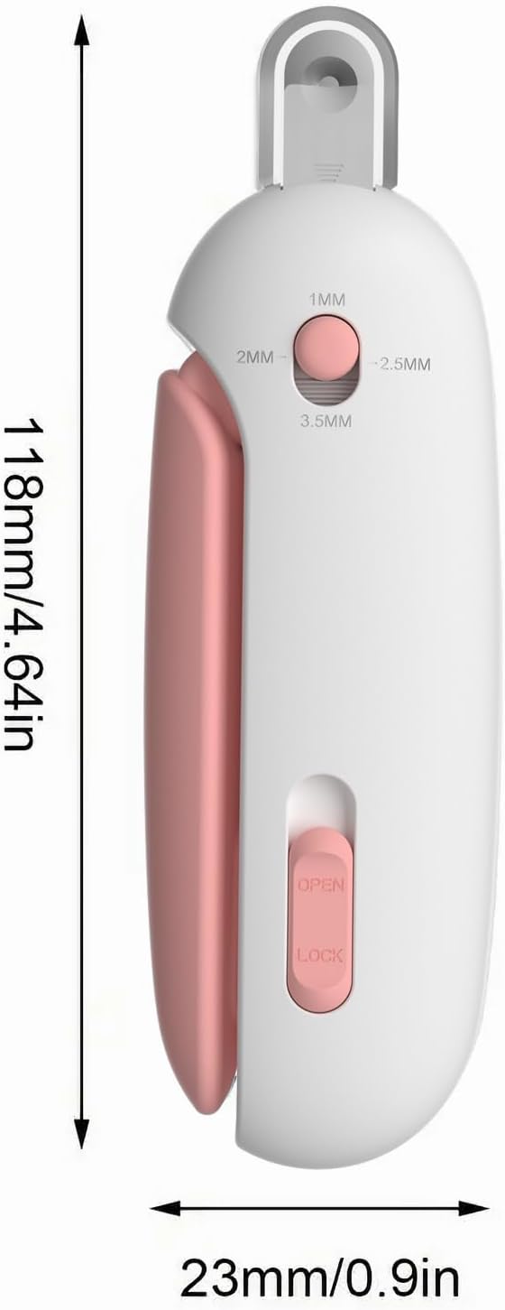 Adjustable Cat Nail Clipper to Avoid Excessive Cutting, Cat Nail Trimmer with Nail File, Pet Nail Clippers for Kitten Bunny Guinea Pig Rabbit Ferret (Pink)
