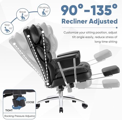 DUMOS Ergonomic Home Office Desk Chair, Executive Chair, PU Leather