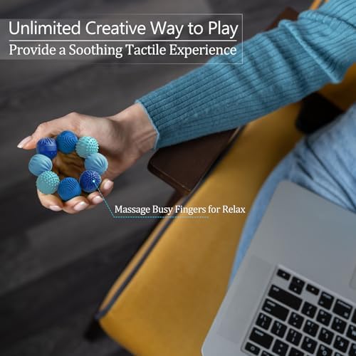 Silicone Magnetic Balls Fidget Toys for Adults & Teens,8PCS Stress Relief Sensory Toys for Autism ADHD Anxiety,Fun Textures Gadgets,Office Desk Toy,Stocking Stuffers for Men Women Teen Gifts