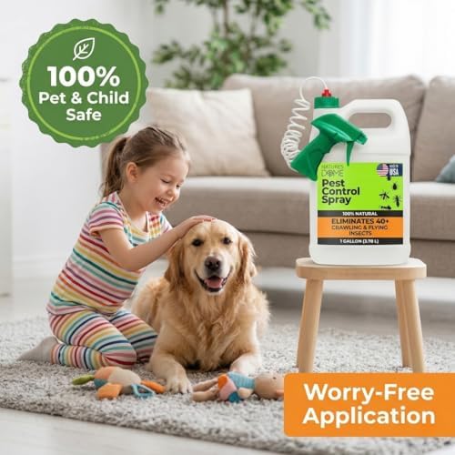 Nature's Dome Pest Control Spray 1 Gallon | Indoor & Outdoor Ant Spray for Yard, Patio & Perimeter | Kills Ants, Fleas, Ticks & Mosquitoes on Contact | Plant-Based Bug Killer, Ready to Use, No Mixing