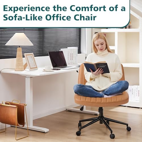 OLIXIS Criss Cross Chair with Wheels, Vanity Chair, Home Office Desk
