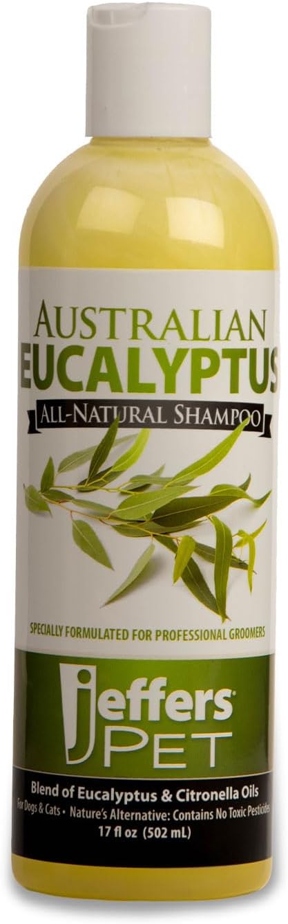 Jeffers Pet Australian Eucalyptus Dog Shampoo, 17 oz - Natural Botanical Grooming Wash with Citronella & Coconut Base, Deodorizing, Soap & Detergent Free, Concentrated, for Dogs & Puppies 6+ Weeks